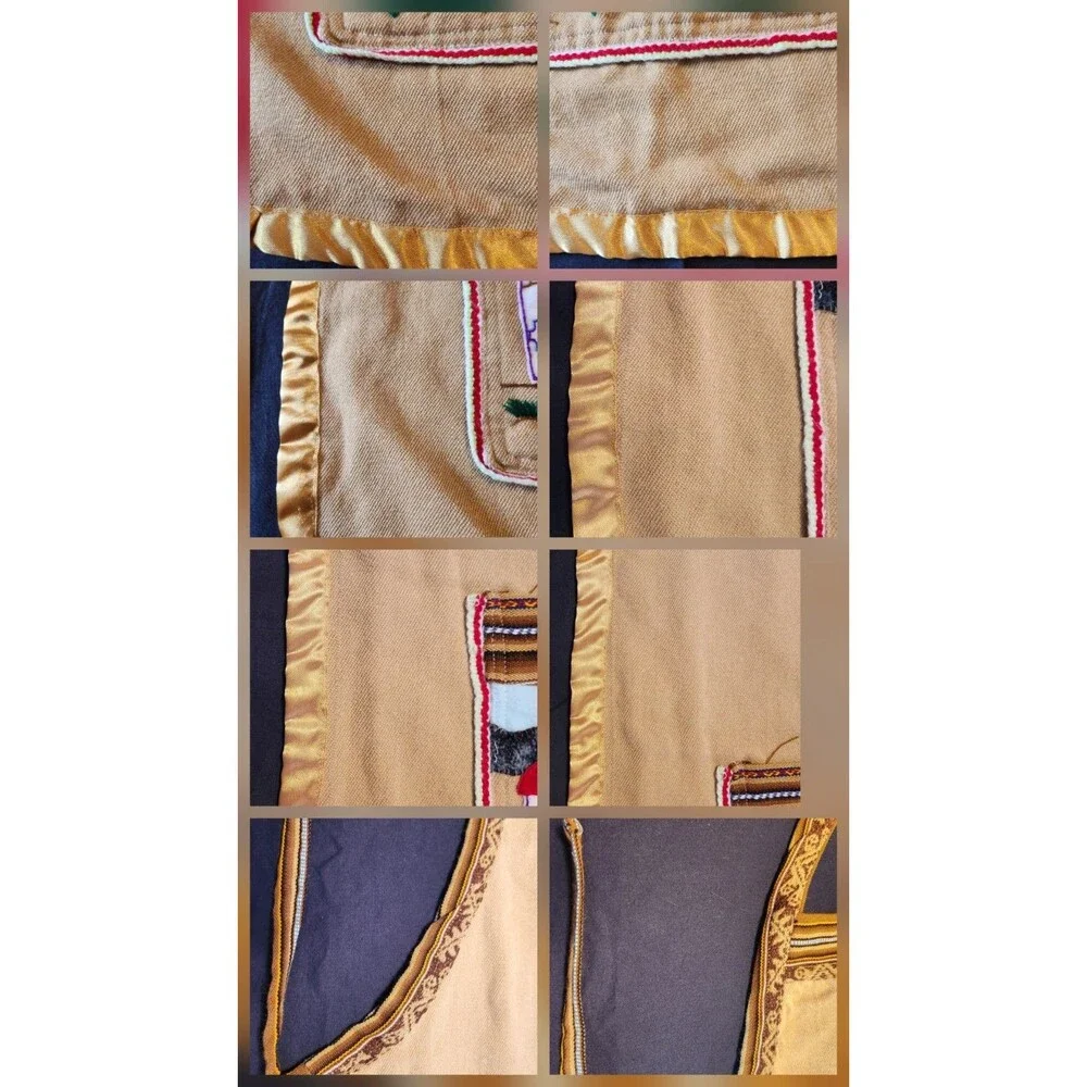 Unique Southwest Bib-style Apron With Front Pockets  Measurements In Photos